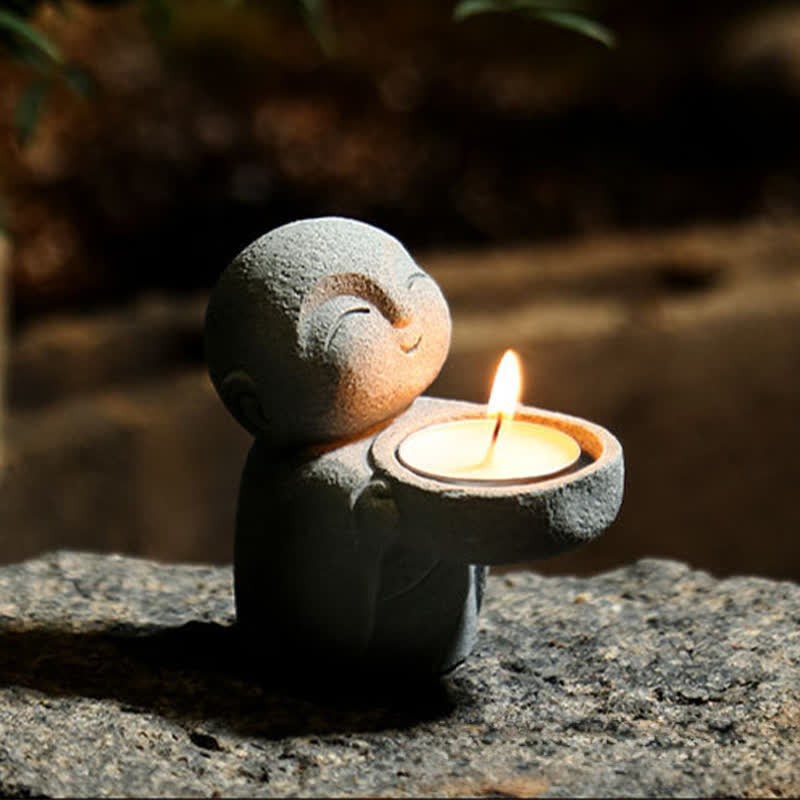 Nimara Ritual Resin Buddha Serenity Candle Holder Statue Decor Without Candle