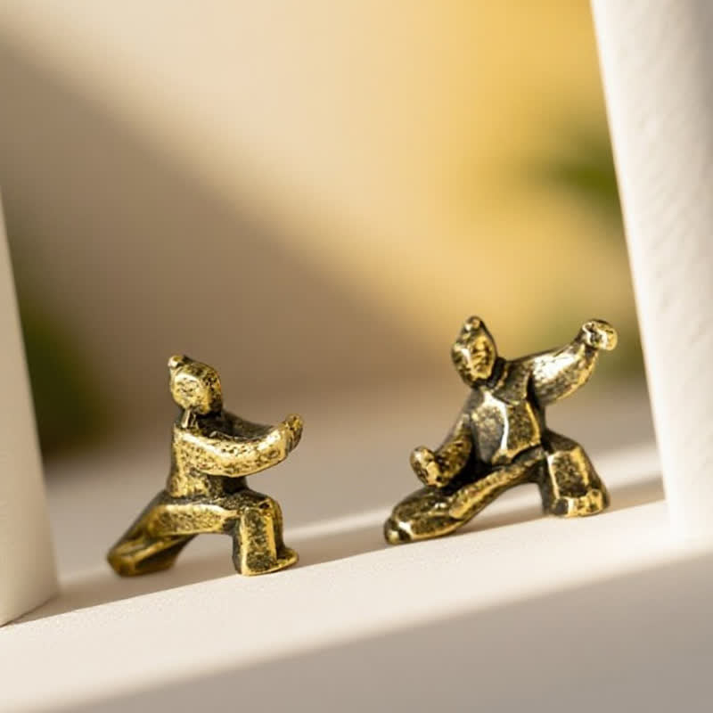Nimara Ritual Copper Harmony Tai Chi Warrior Mini Zen Decor Figurine