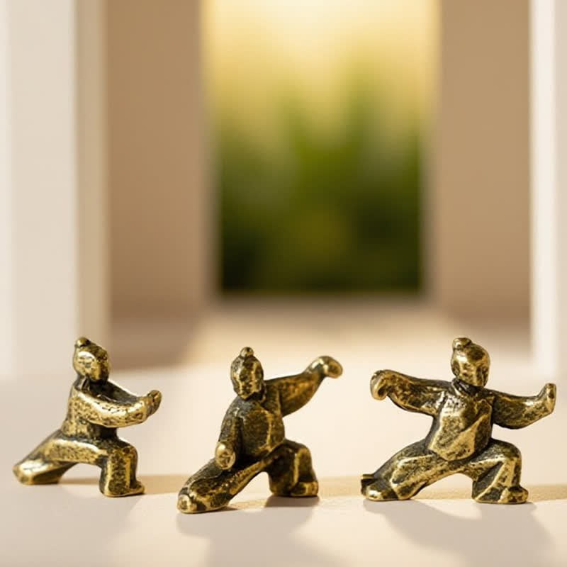 Nimara Ritual Copper Harmony Tai Chi Warrior Mini Zen Decor Figurine