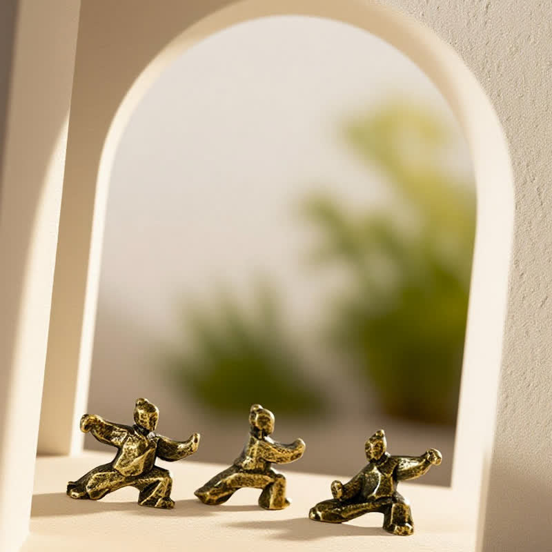 Nimara Ritual Copper Harmony Tai Chi Warrior Mini Zen Decor Figurine