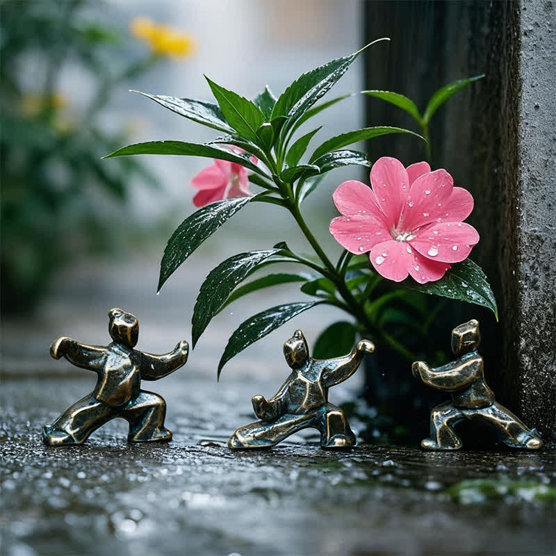 Nimara Ritual Copper Harmony Tai Chi Warrior Mini Zen Decor Figurine
