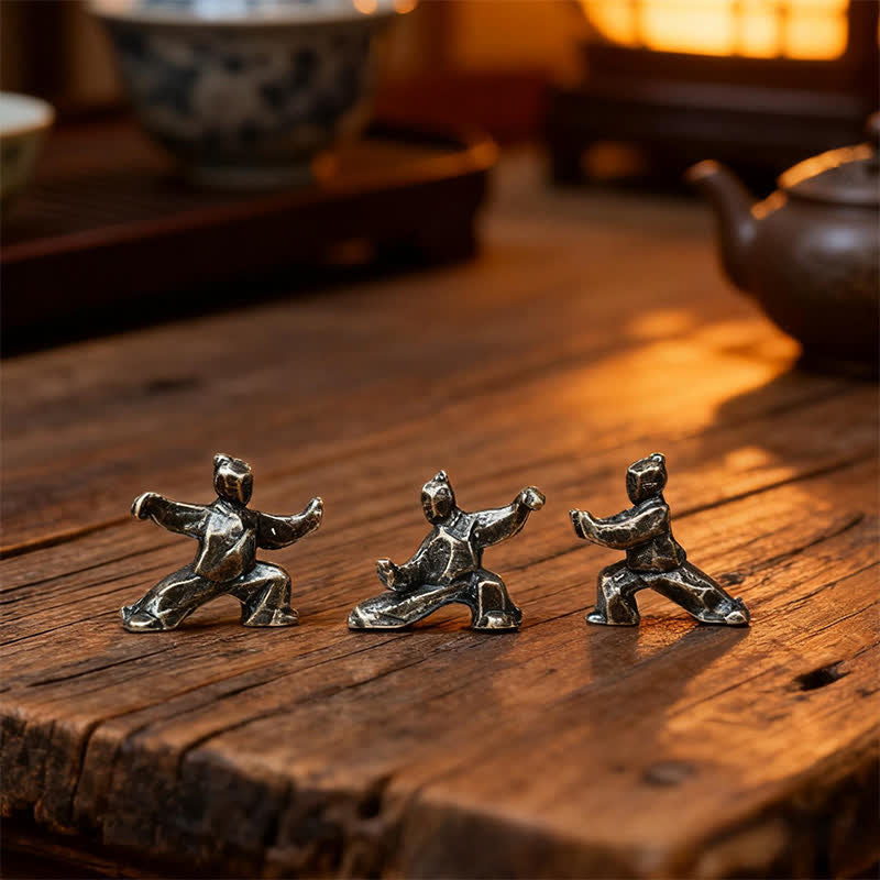 Nimara Ritual Copper Harmony Tai Chi Warrior Mini Zen Decor Figurine