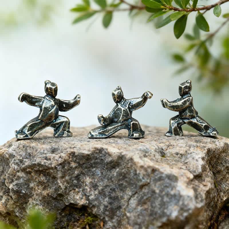 Nimara Ritual Copper Harmony Tai Chi Warrior Mini Zen Decor Figurine
