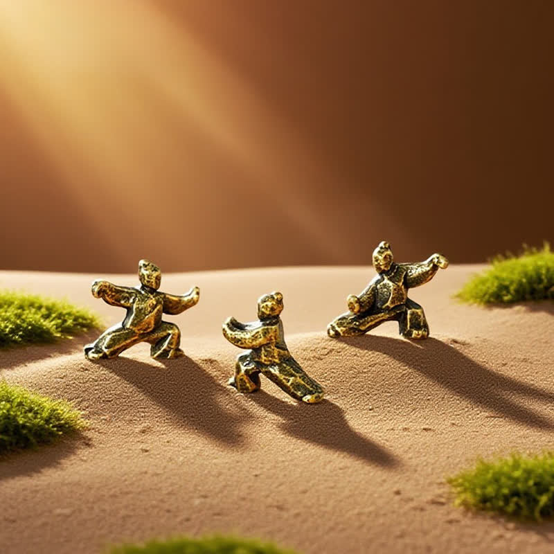 Nimara Ritual Copper Harmony Tai Chi Warrior Mini Zen Decor Figurine