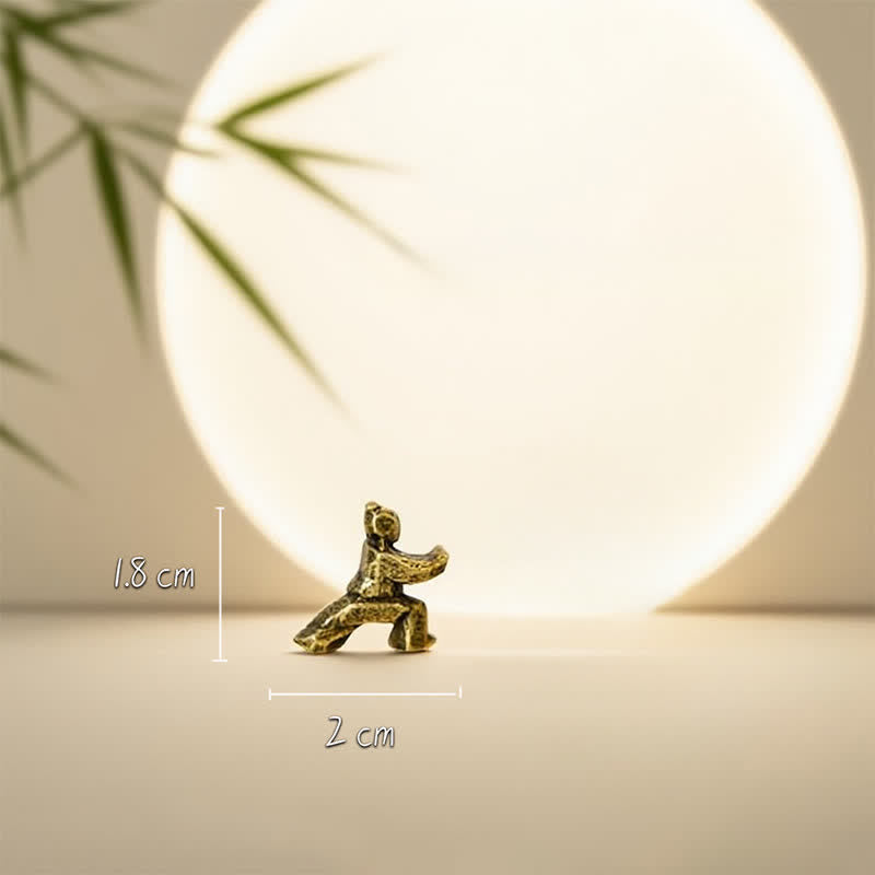 Nimara Ritual Copper Harmony Tai Chi Warrior Mini Zen Decor Figurine