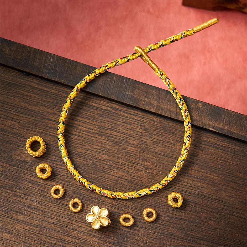 Nimara Ritual Yellow Braided Rope Flower Rootedness Bracelet