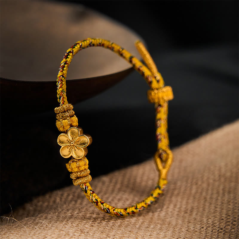 Nimara Ritual Yellow Braided Rope Flower Rootedness Bracelet