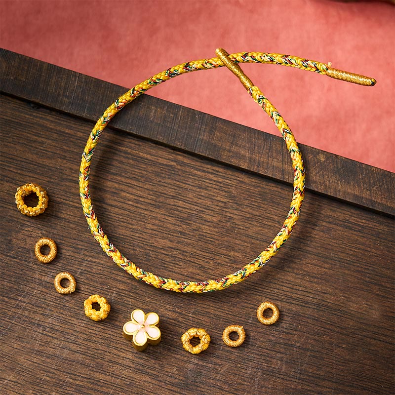 Nimara Ritual Yellow Braided Rope Flower Rootedness Bracelet