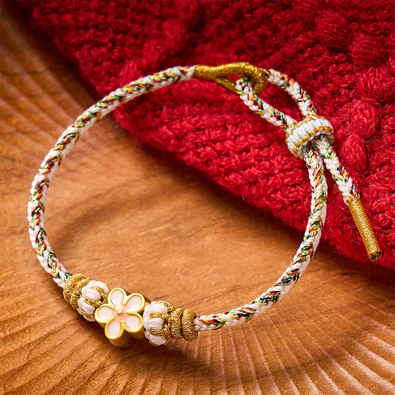 Nimara Ritual White Braided Rope Flower knowledge Bracelet