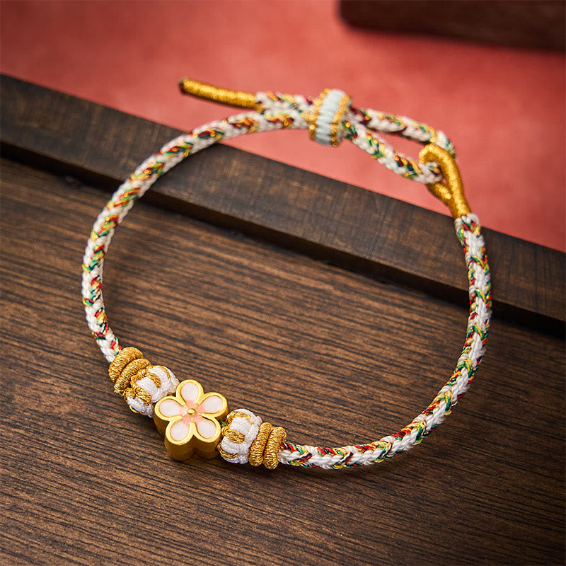 Nimara Ritual White Braided Rope Flower knowledge Bracelet