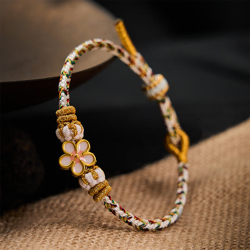 Nimara Ritual White Braided Rope Flower knowledge Bracelet