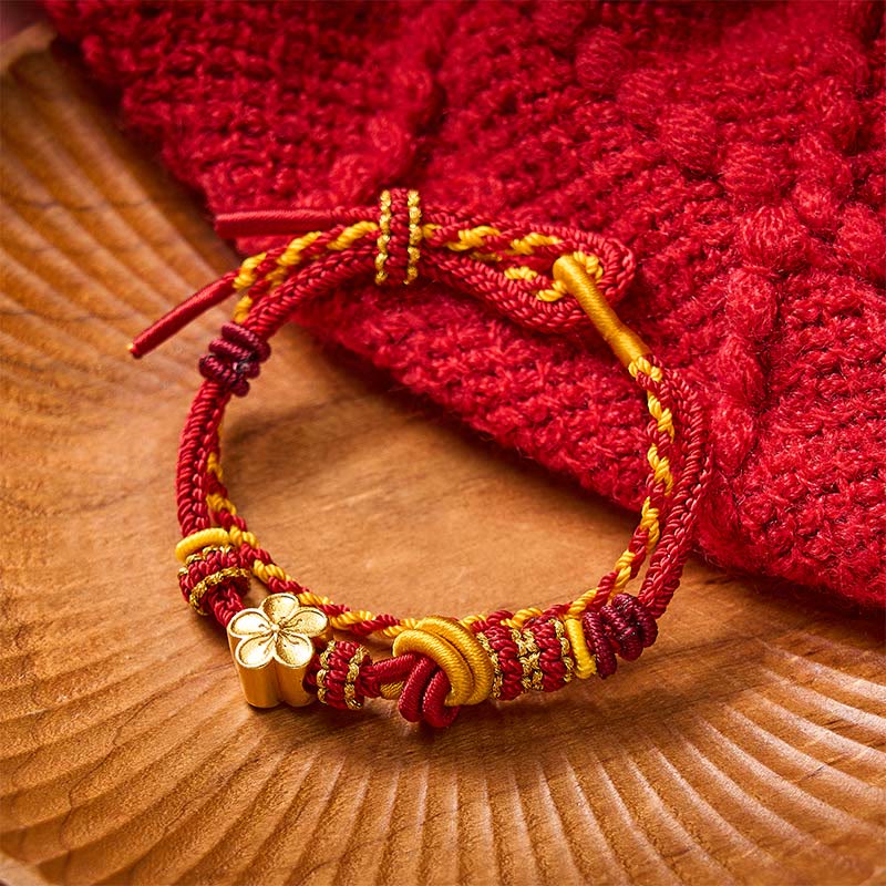 Nimara Ritual Flower Braided Rope Knot Double Wrap Adjustable Bracelet