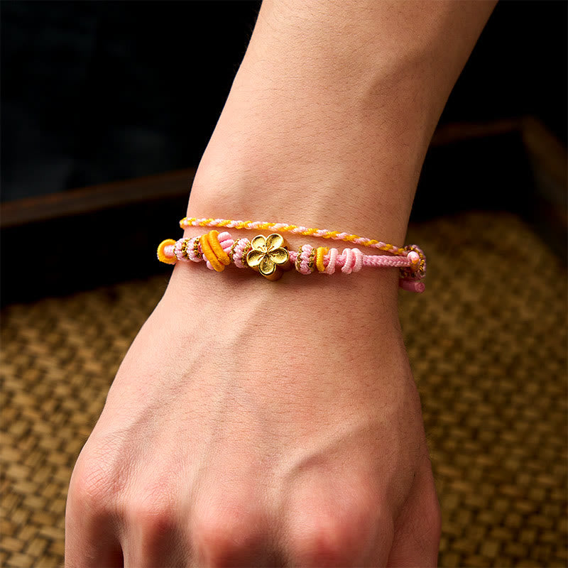Nimara Ritual Flower Braided Rope Knot Double Wrap Adjustable Bracelet