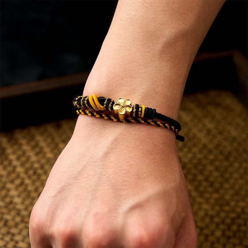 Nimara Ritual Flower Braided Rope Knot Double Wrap Adjustable Bracelet