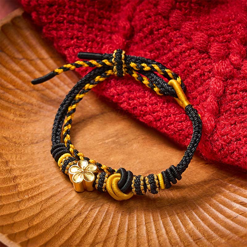 Nimara Ritual Flower Braided Rope Knot Double Wrap Adjustable Bracelet