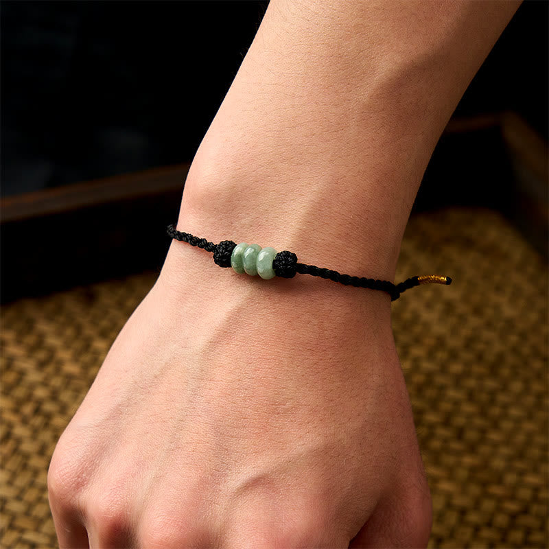 Nimara Ritual Handmade Braided Red String 3mm Jade Beads Protection Adjustable DIY Bracelet