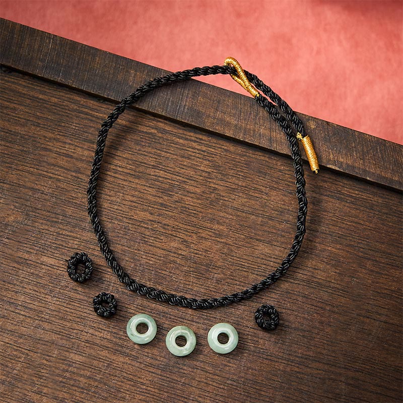 Nimara Ritual Handmade Braided Red String 3mm Jade Beads Protection Adjustable DIY Bracelet