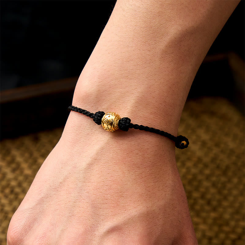 Nimara Ritual Hand-Woven Red String Strength Om Mani Padme Hum Adjustable DIY Bracelet