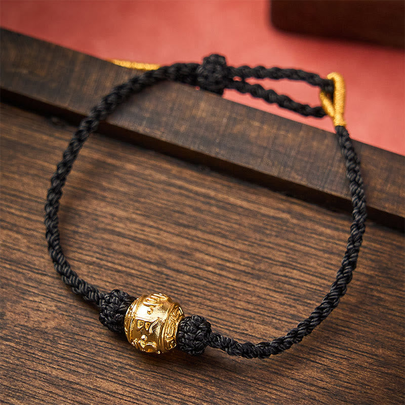 Nimara Ritual Hand-Woven Red String Strength Om Mani Padme Hum Adjustable DIY Bracelet