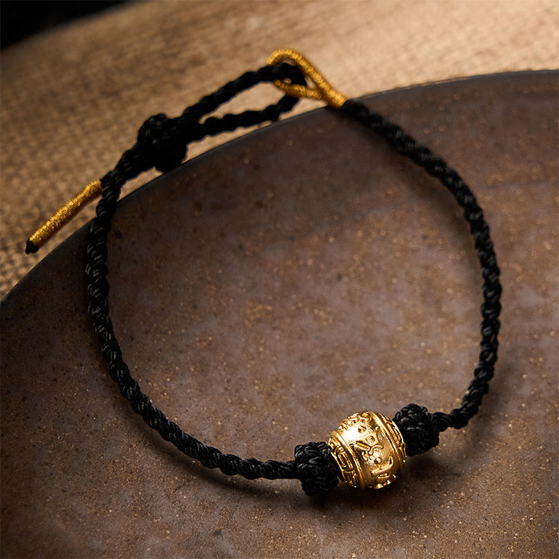 Nimara Ritual Hand-Woven Red String Strength Om Mani Padme Hum Adjustable DIY Bracelet