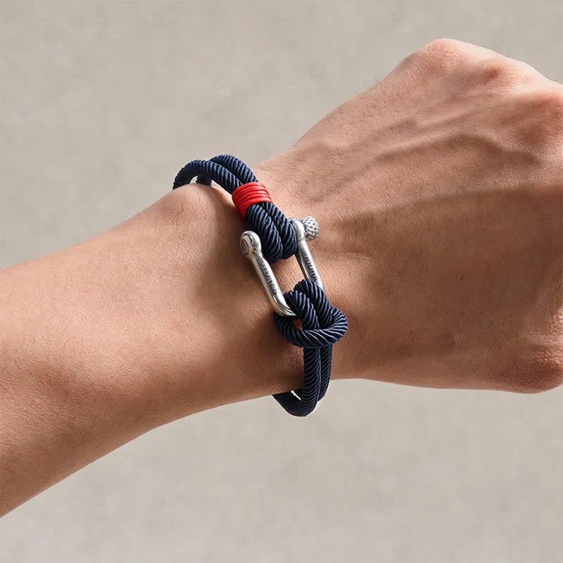 Balance and Calm Titanium Steel Shackle Bracelet