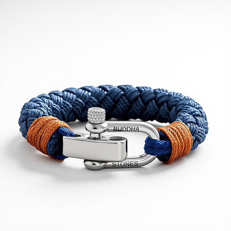 Nimara Ritual Titanium Steel Shackle Braided Rope Balance Bracelet