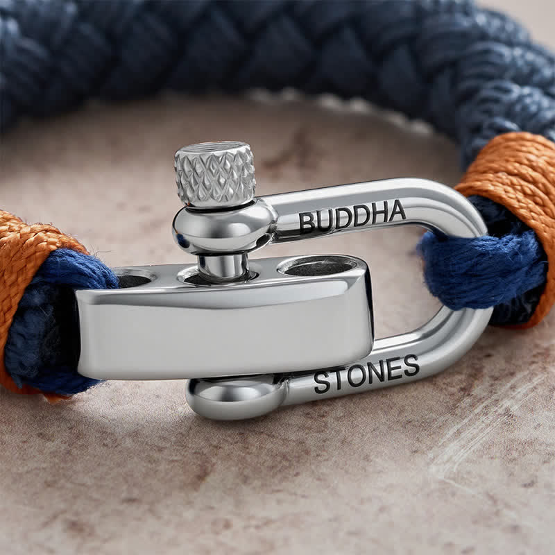 Nimara Ritual Titanium Steel Shackle Braided Rope Balance Bracelet