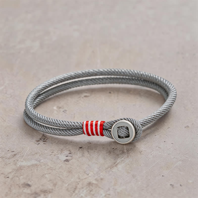 Nimara Ritual 925 Sterling Silver Double Wrap Button Protection Bracelet