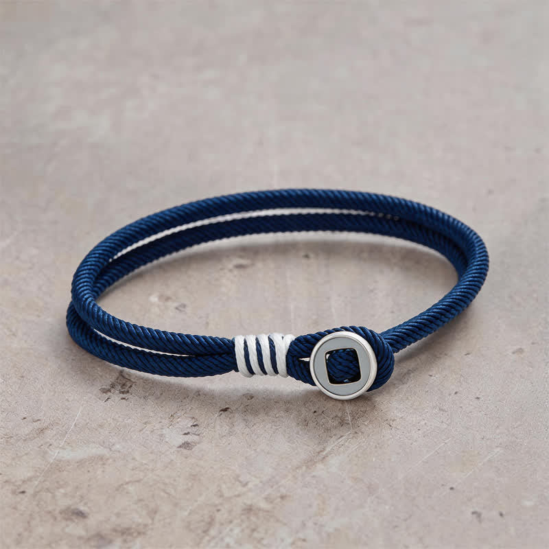 Nimara Ritual 925 Sterling Silver Double Wrap Button Protection Bracelet