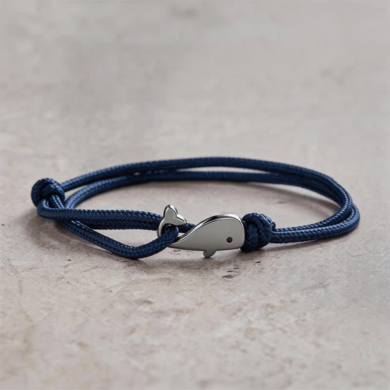 Nimara Ritual Double Wrap Braided Rope Whale Connection Bracelet