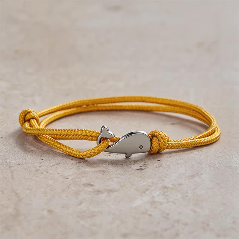Nimara Ritual Double Wrap Braided Rope Whale Connection Bracelet