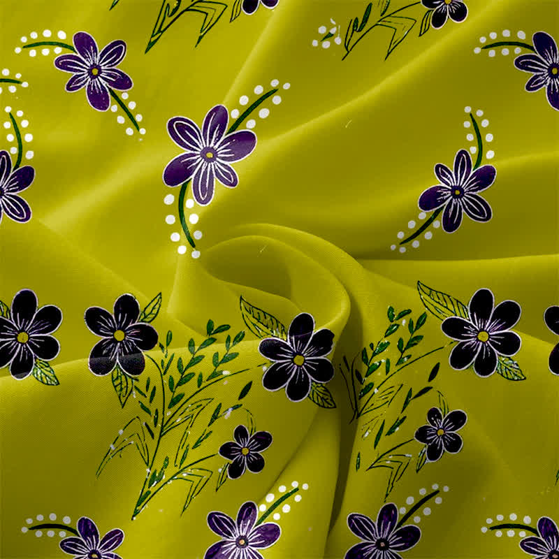 Nimara Ritual Summer Casual Purple Floral Leaves Pattern Women's Summer Sleeveless Midi Dress With Pockets