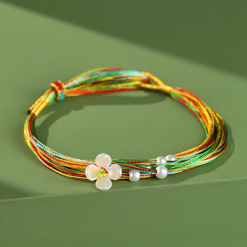 Nimara Ritual Multiple Colorful String Zongzi Peach Blossoms Connection Bracelet