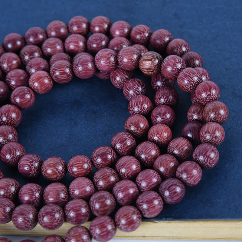 Nimara Ritual Natural Peltogyne Gourd 108 Bead Mala