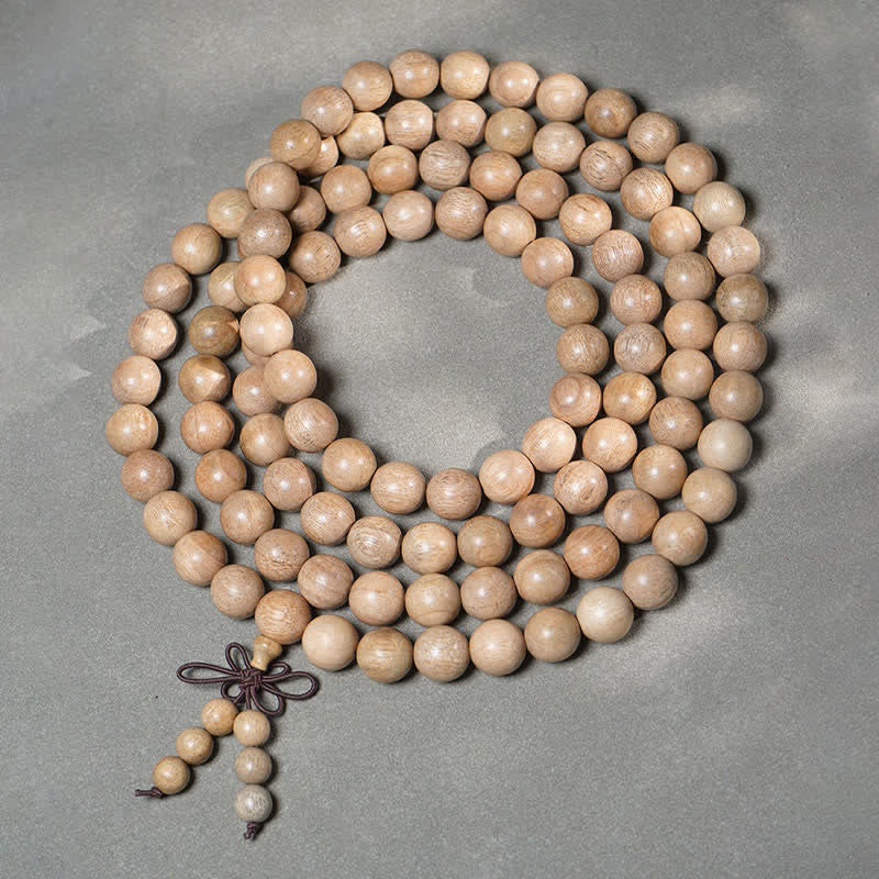 Perseverance and Meditation Natural Camphor Wood 108 Bead Mala