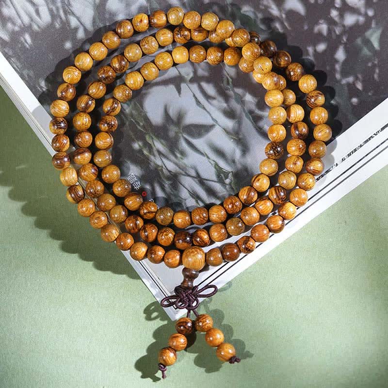 Nimara Ritual Natural Marblewood Harmony 108 Bead Mala