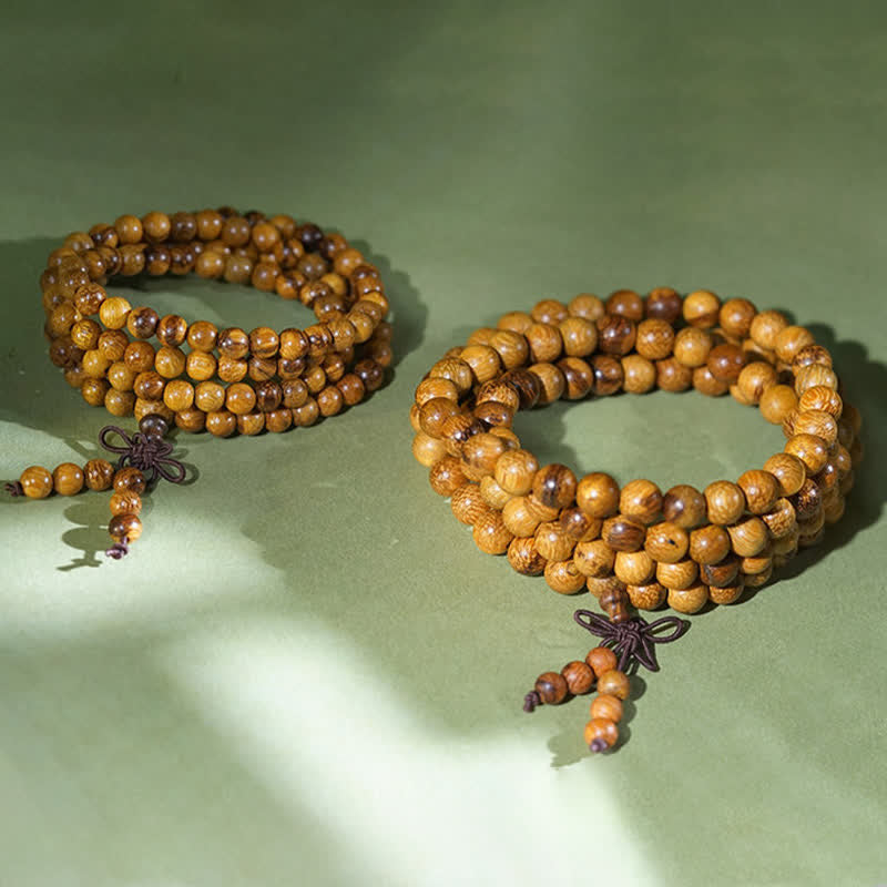 Nimara Ritual Natural Marblewood Harmony 108 Bead Mala