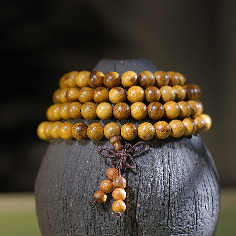 Nimara Ritual Natural Marblewood Harmony 108 Bead Mala