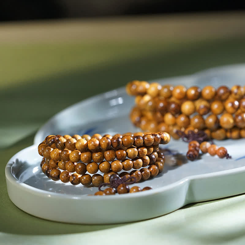 Nimara Ritual Natural Marblewood Harmony 108 Bead Mala
