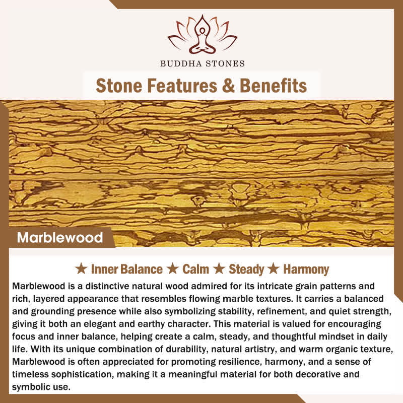 Nimara Ritual Natural Marblewood Harmony 108 Bead Mala