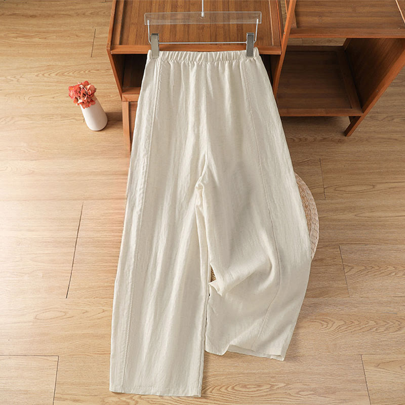 Nimara Ritual Summer Casual Minimalist Drawstring Solid Cropped Pants Women's Straight Leg Pants With Pockets
