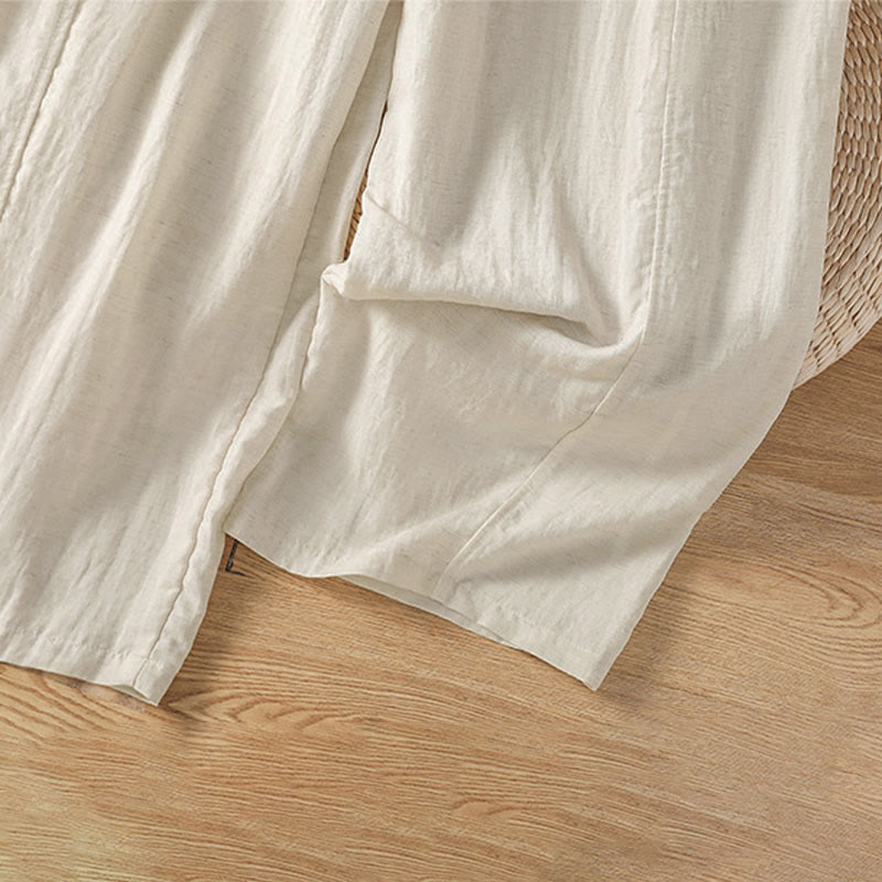 Nimara Ritual Summer Casual Minimalist Drawstring Solid Cropped Pants Women's Straight Leg Pants With Pockets