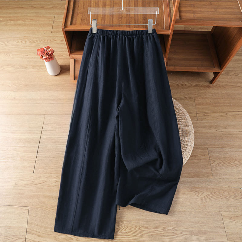Nimara Ritual Summer Casual Minimalist Drawstring Solid Cropped Pants Women's Straight Leg Pants With Pockets