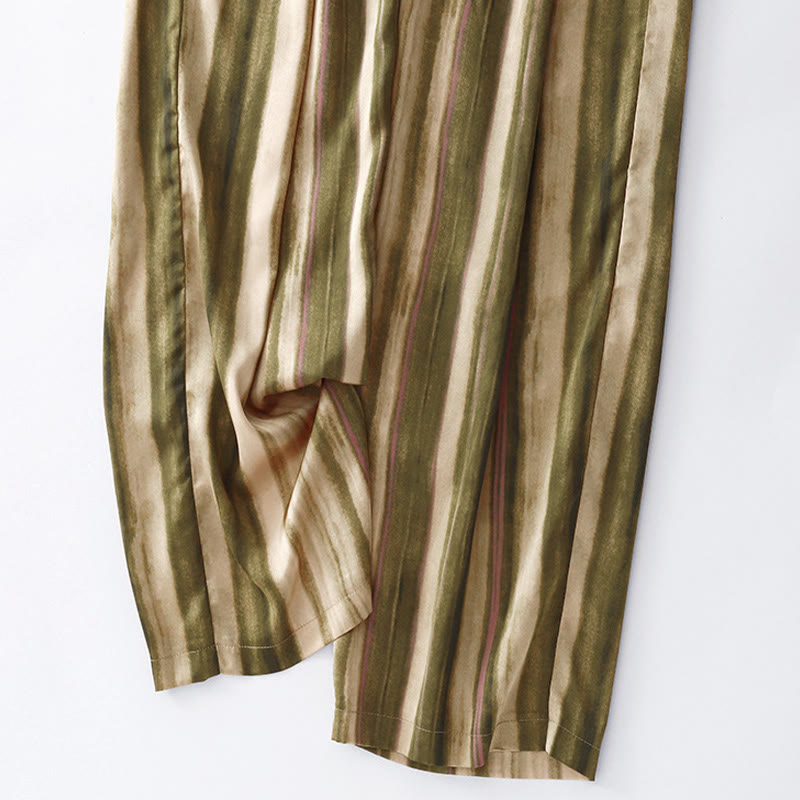 Nimara Ritual Summer Casual Elegant Drawstring Vertical Striped Long Pants Women's Straight Leg Pants With Pockets