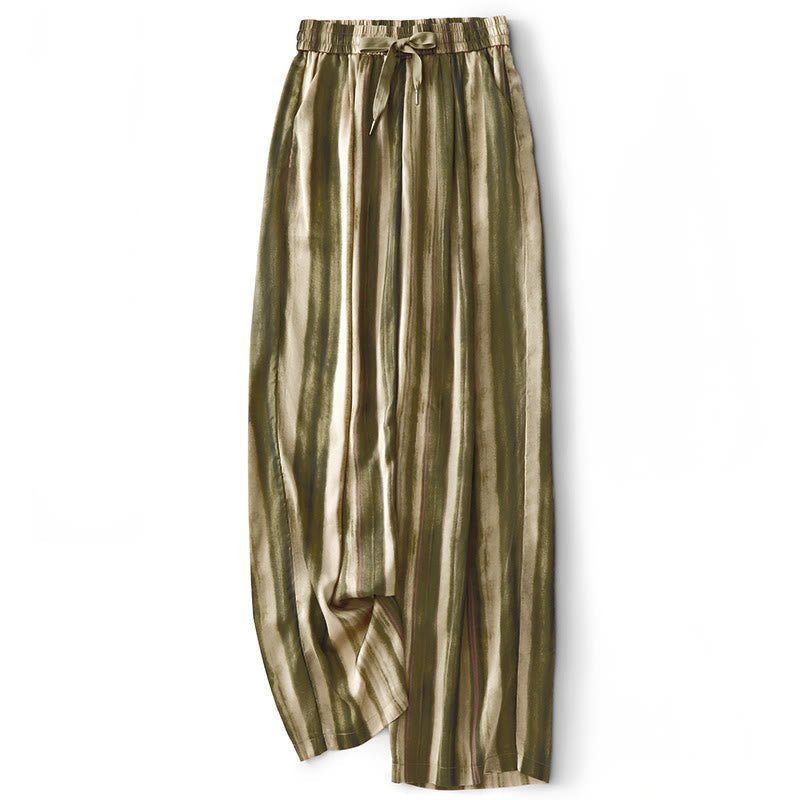 Nimara Ritual Summer Casual Elegant Drawstring Vertical Striped Long Pants Women's Straight Leg Pants With Pockets