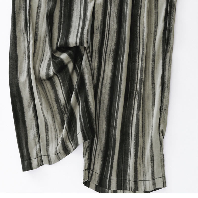 Nimara Ritual Summer Casual Elegant Drawstring Vertical Striped Long Pants Women's Straight Leg Pants With Pockets