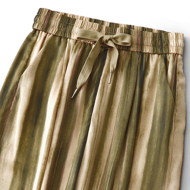 Nimara Ritual Summer Casual Elegant Drawstring Vertical Striped Long Pants Women's Straight Leg Pants With Pockets