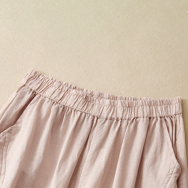 Nimara Ritual Spring Summer Casual Minimalist Solid Cropped Women's Harem Pants With Pockets
