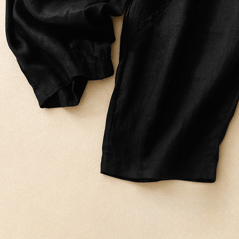 Nimara Ritual Spring Summer Casual Minimalist Solid Cropped Women's Harem Pants With Pockets