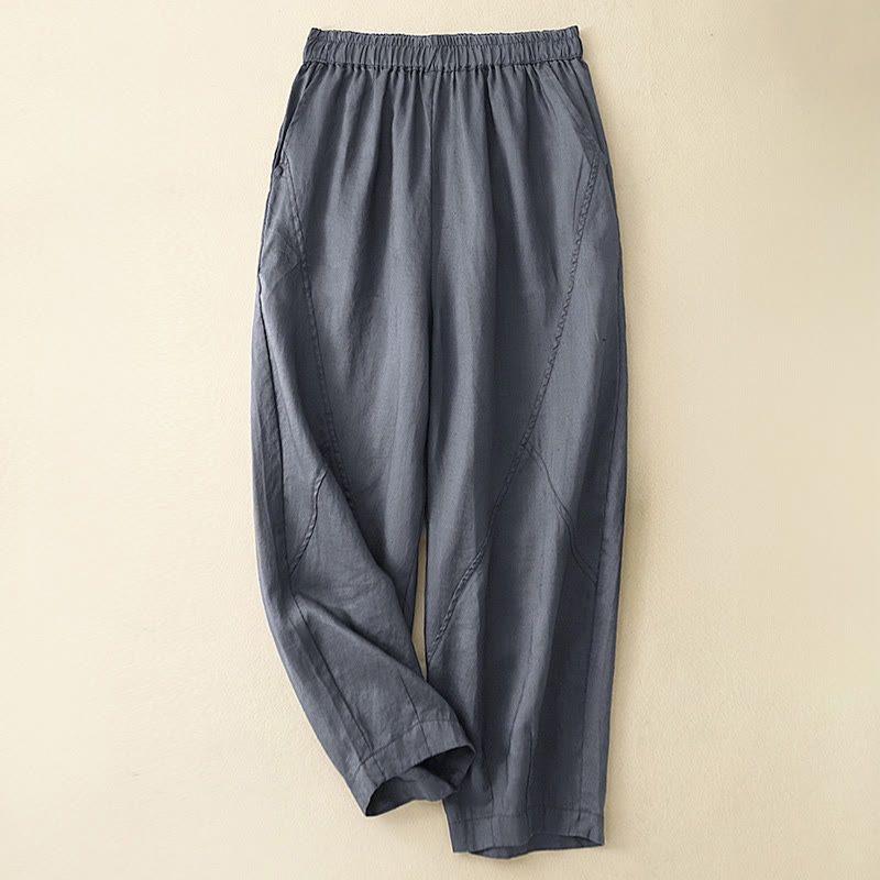 Nimara Ritual Spring Summer Casual Minimalist Solid Cropped Women's Harem Pants With Pockets